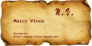 Maicz Vince névjegykártya